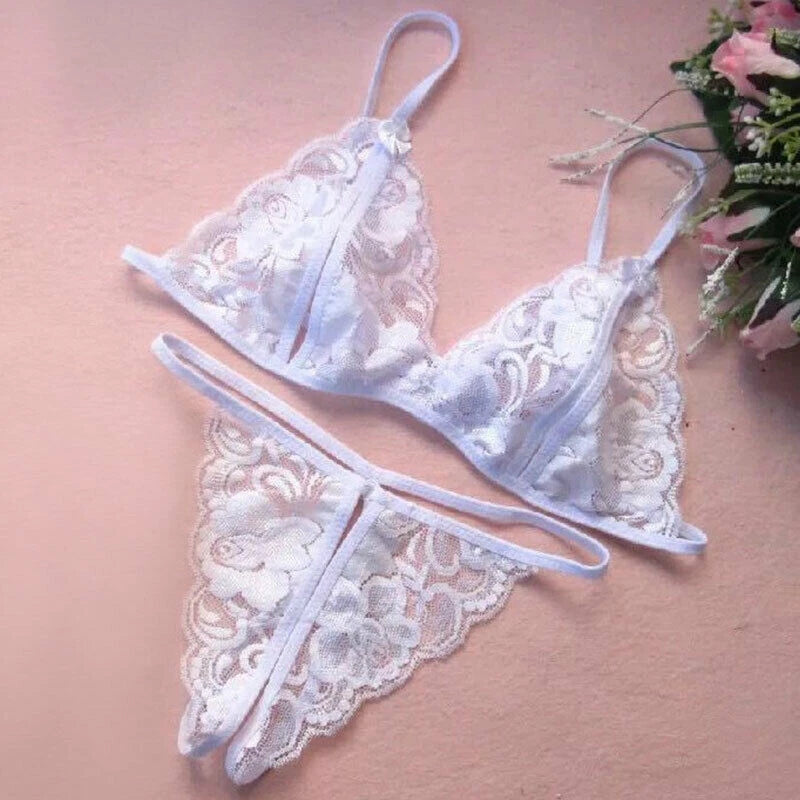 Womens Sexy-Lingerie Babydoll Sleepwear Underwear Lace Dress G-String Nightwear