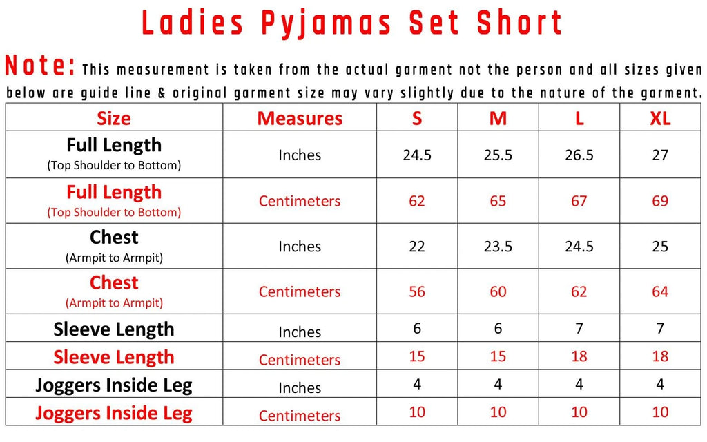 Ladies Pyjama Set PJS Short Sleeve Cotton Fruits Printed PJ Nightwear S to XL