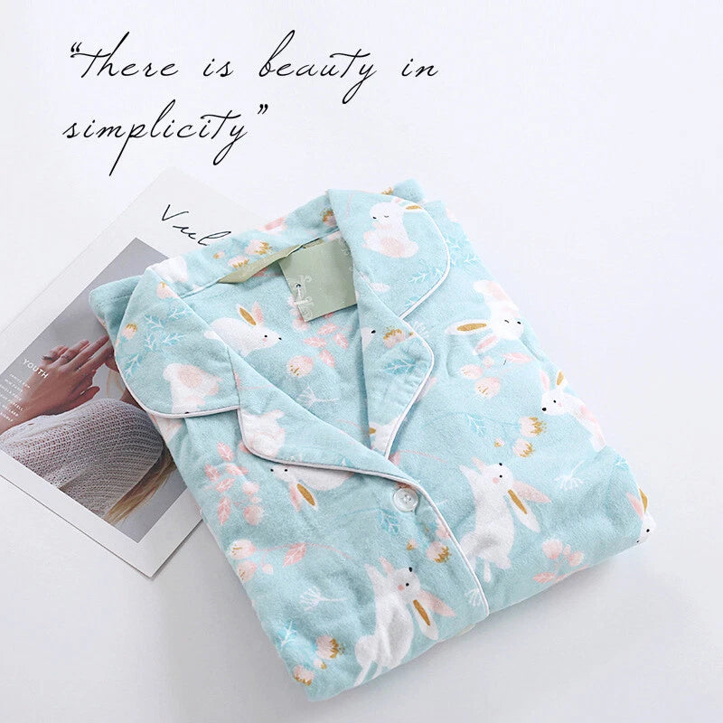 Ladies/Womens 100% Brushed Cotton Pyjamas Set Check Print Button Up Loungewear