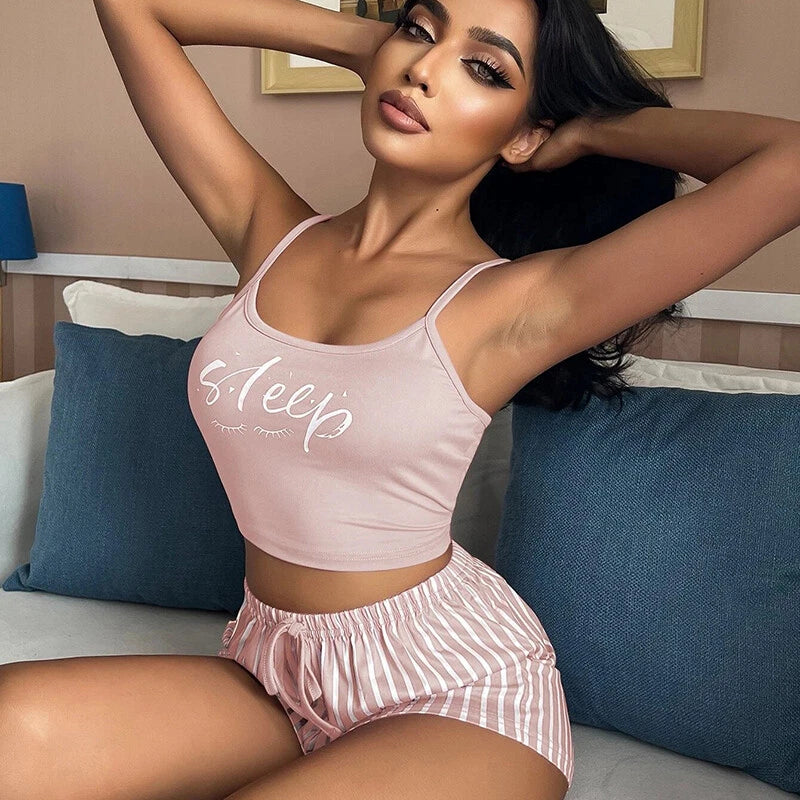 Women Ladies Sexy Lingerie Cami Vest Shorts Set Soft Sleepwear Pajamas Underwear