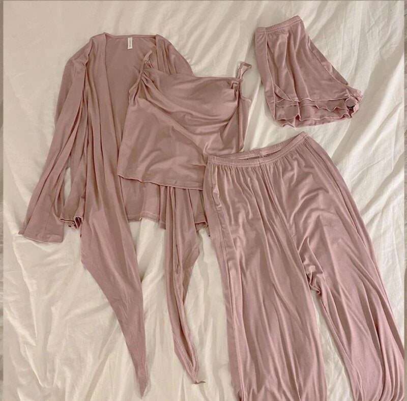 2023 Pajamas Women's 4/3 Piece Sexy Pajamas Underwear Chest Pad Set