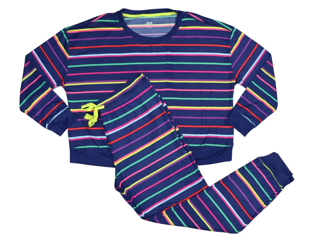 Jenni Intimates 2-Piece Ultra Soft Top & Pants Striped Women's Pajama Set NWT