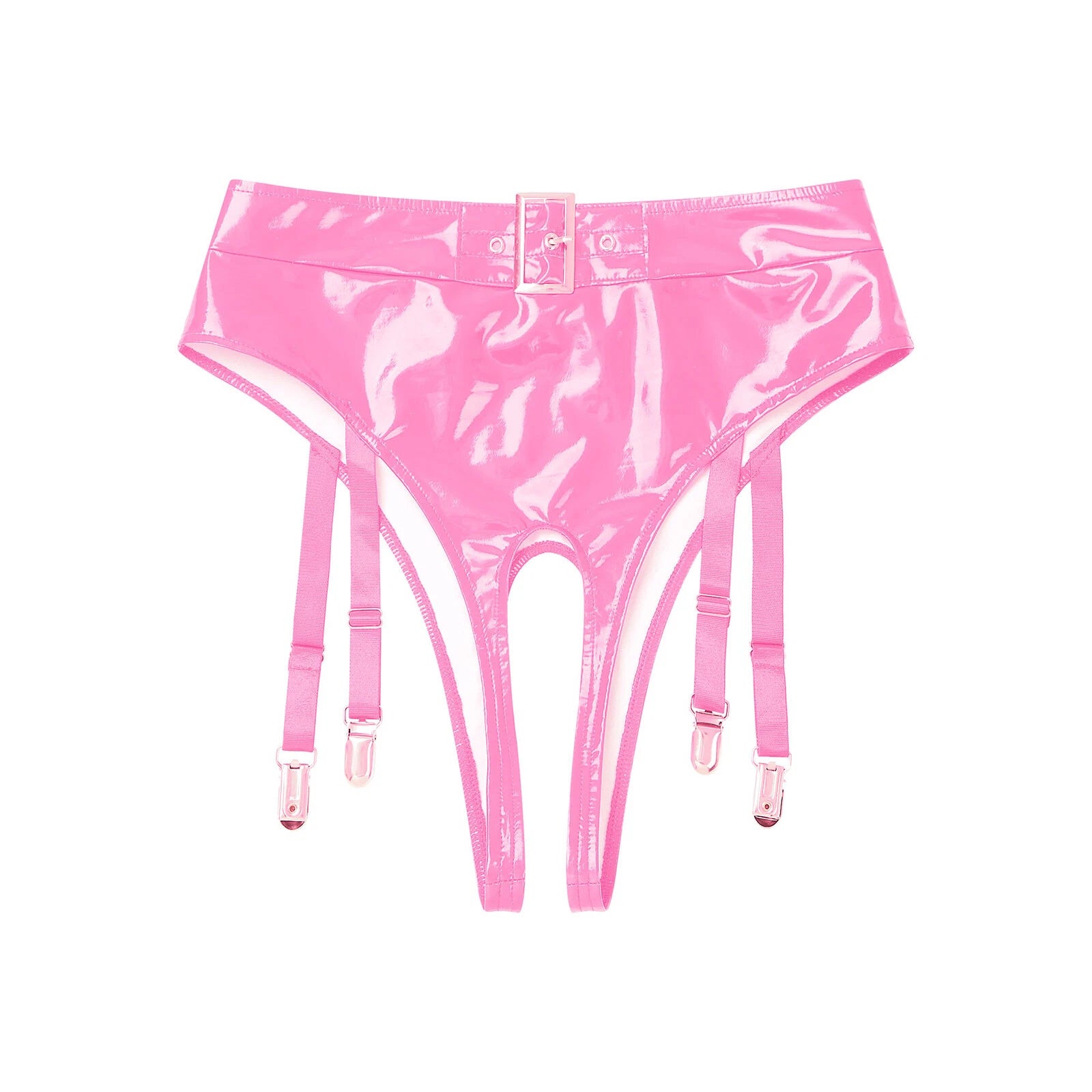 Womens Bar Set Lingerie Romper Underwear Crop Top Sleepwear Patent Leather 2pcs