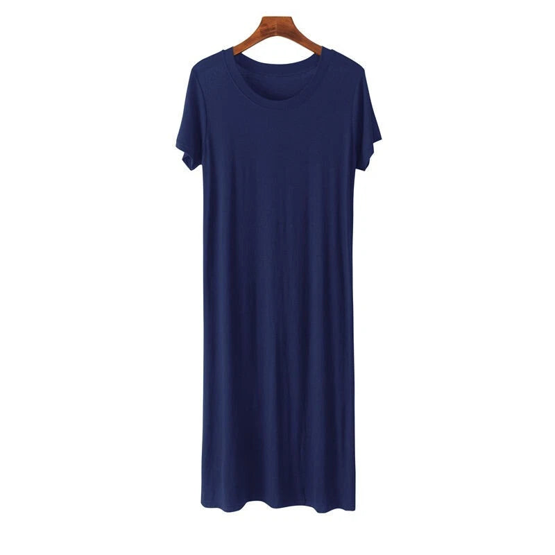 Women's Summer Modal Cotton Dress - Loose Plus Size Loungewear Nightwear Dress