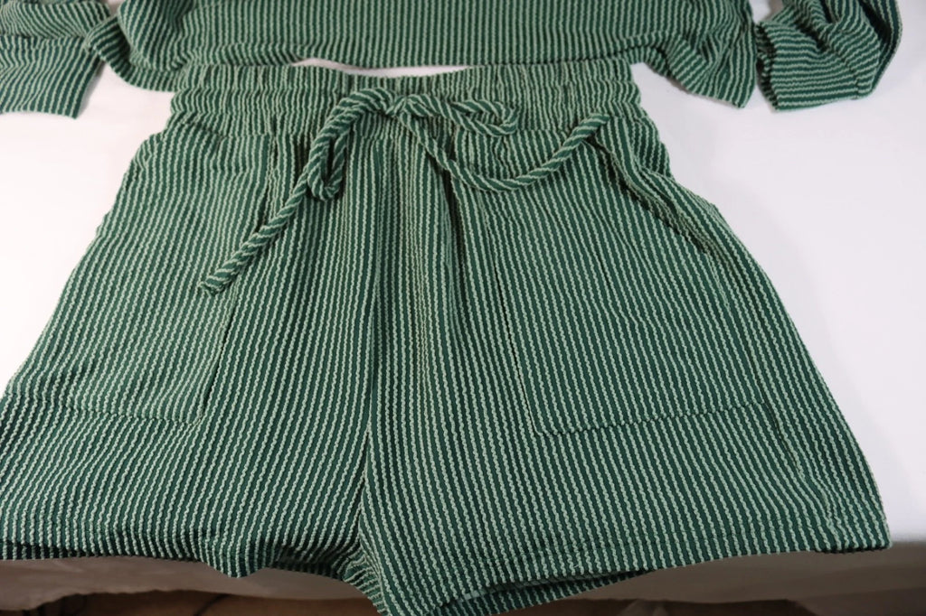 2pc Women's Girls Green MERRY Christmas Pajamas Set PJ's Sizes S, M, L , XL