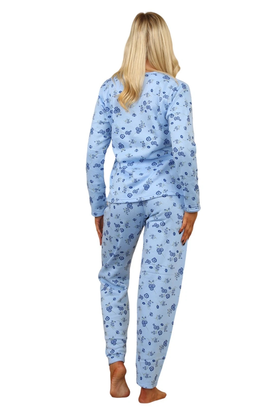 Ladies Thermal Pyjama Set Cosy Fleece Lined Winter Warm PJ Loungewear Set