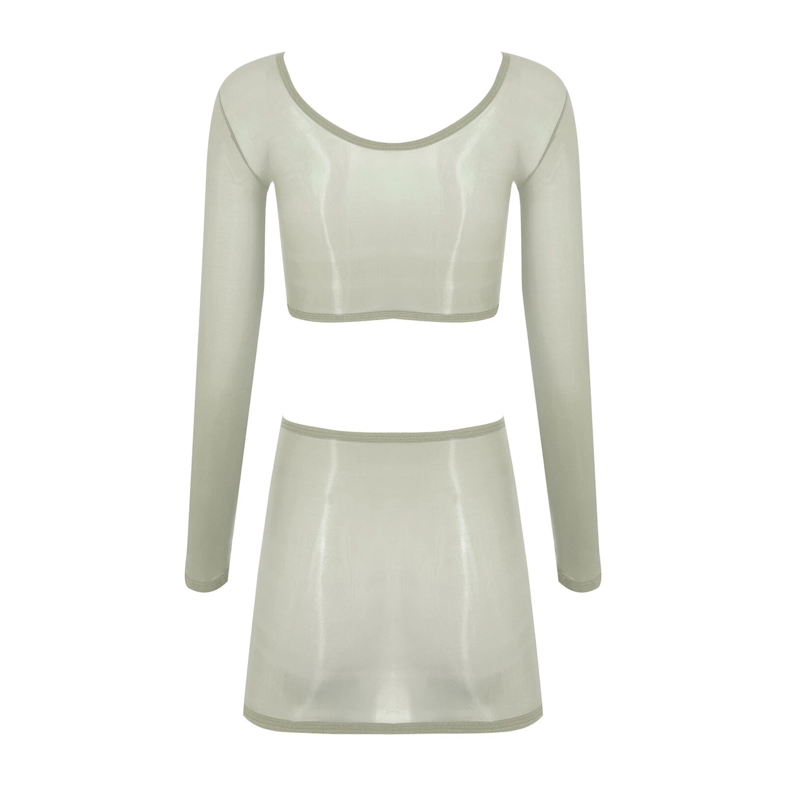 Womens Outfits Breathable Clubwear Long Sleeve Nightwear Nylon Lingerie Silky