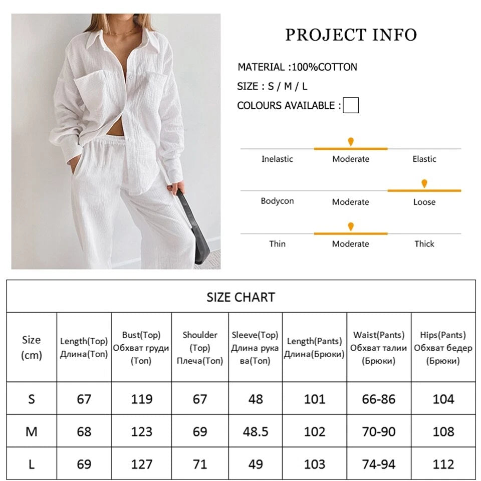 2023 Women's pajamas cotton long sleeved 2-piece pajama casual pants set