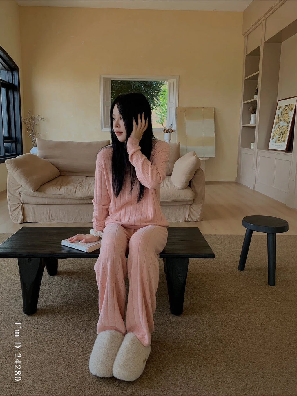 Pajamas Sets Women's Color Yarn Homewear Casual Suit Two-piece Sleep Top+pants