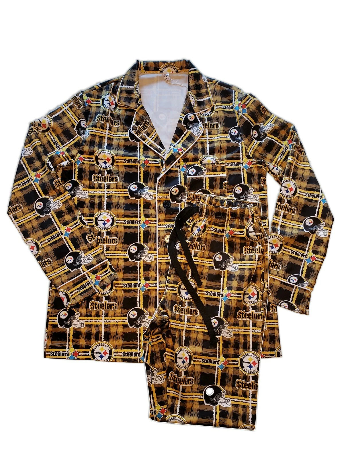 Women's 2 piece Pajama Set made with Steelers Fabric | Steelers Pajamas