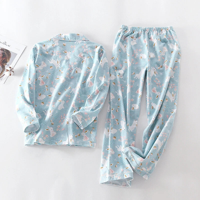 Ladies/Womens 100% Brushed Cotton Pyjamas Set Check Print Button Up Loungewear