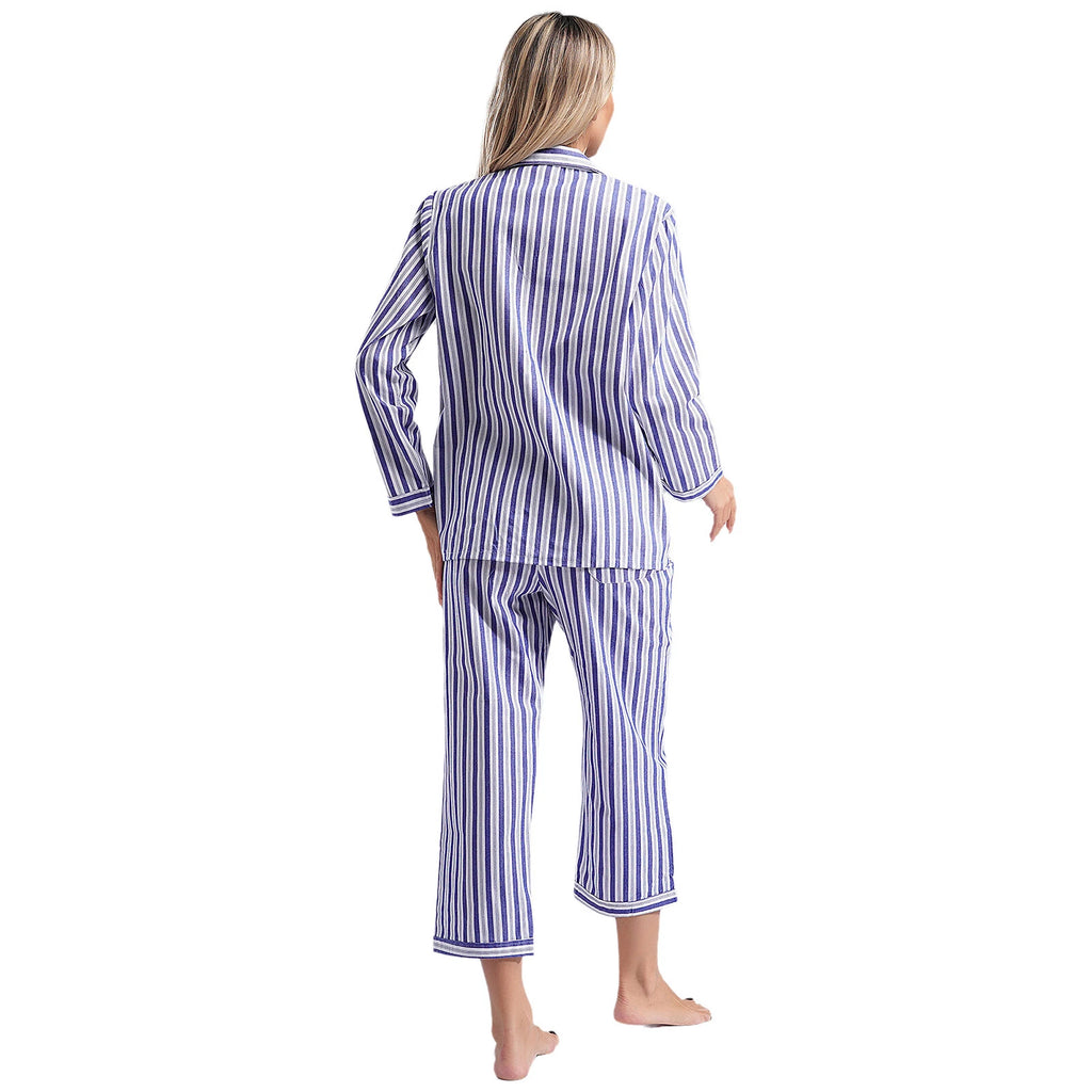 Womens Sleepwear Casual Loungewear Multiple Pockets Pajama Set Button Down Soft