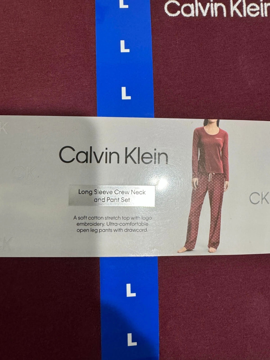 NWT!! Calvin Klein Women's Fleece PJ Set, Black/Blue/Red