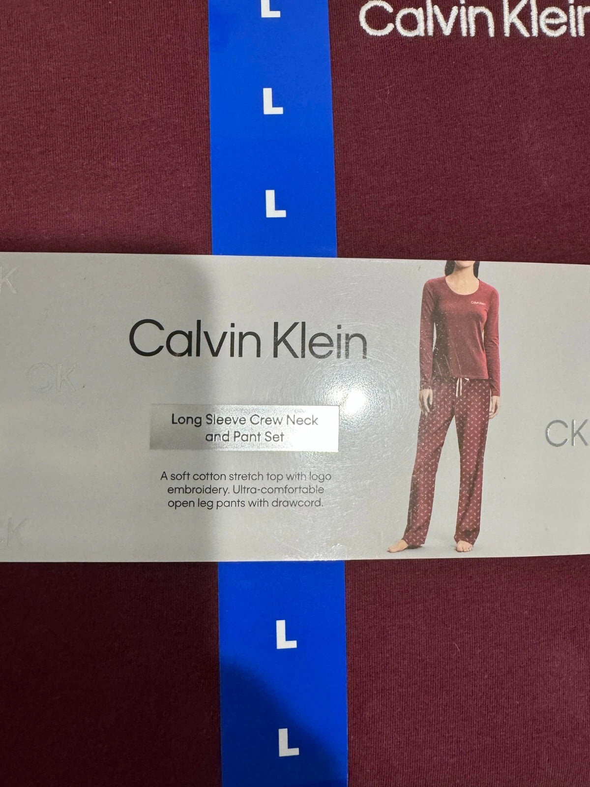 NWT!! Calvin Klein Women's Fleece PJ Set, Black/Blue/Red