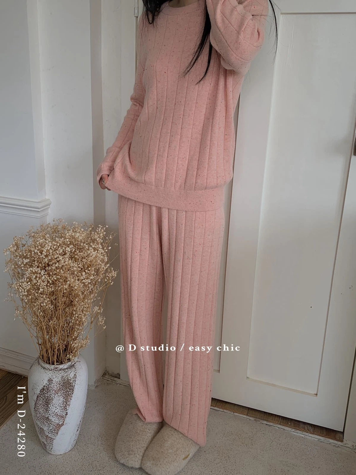 Pajamas Sets Women's Color Yarn Homewear Casual Suit Two-piece Sleep Top+pants