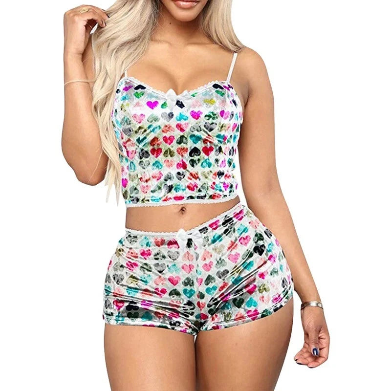 Women Ladies Pyjamas Set Lingerie Shorts Nightwear  Pj Lounge Sleepwear UK