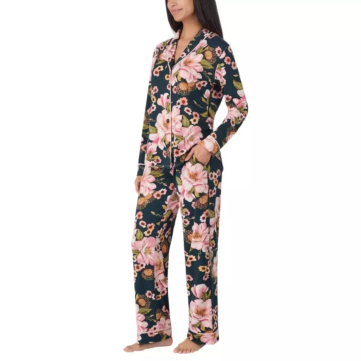 Room Service Ladies' Shawl Collar Full Length Pajama Set J22