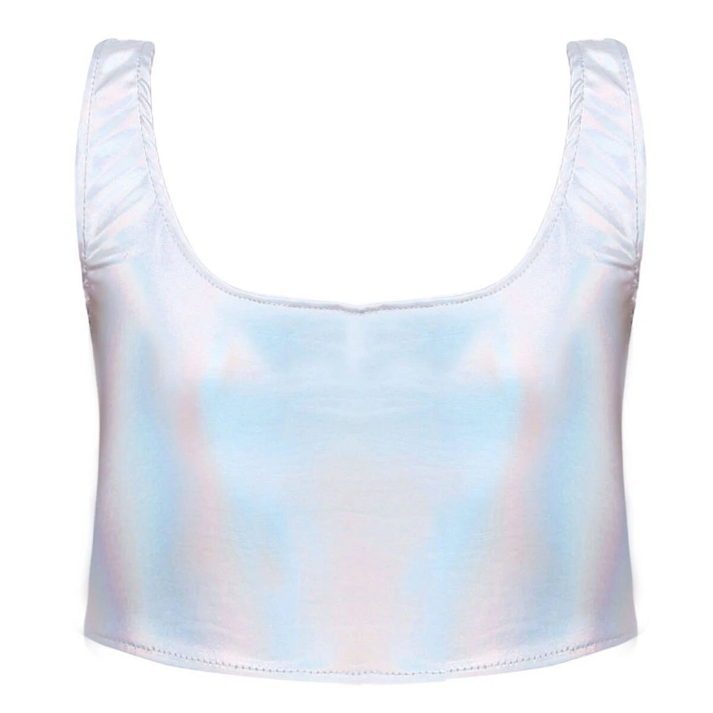 Womens Bar Set Lingerie Romper Underwear Crop Top Sleepwear Patent Leather 2pcs