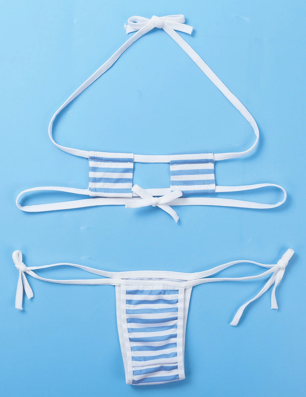 Women Anime Cosplay Mini Bikini Bra Top Micro G-string Thong Lingerie Underwear