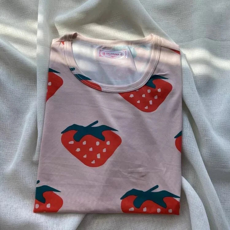 Summer Women's Sleep Shirt Dress Short Sleeve Cotton Casual Nightwear Pajama Set