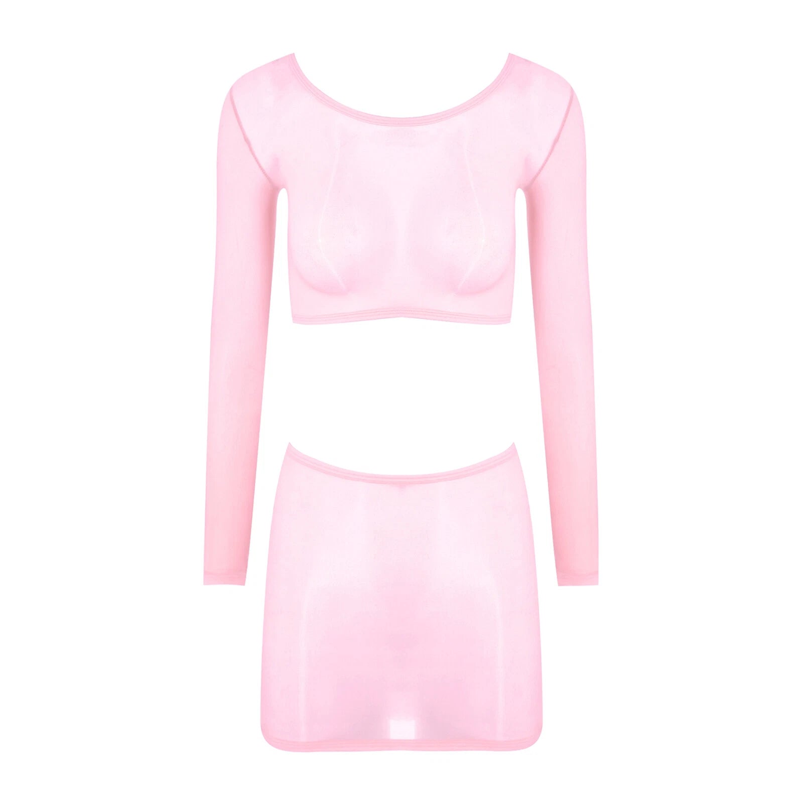 Womens Nightwear Long Sleeve Clubwear Bodycon Outfits Nylon Pajamas Sexy Mini