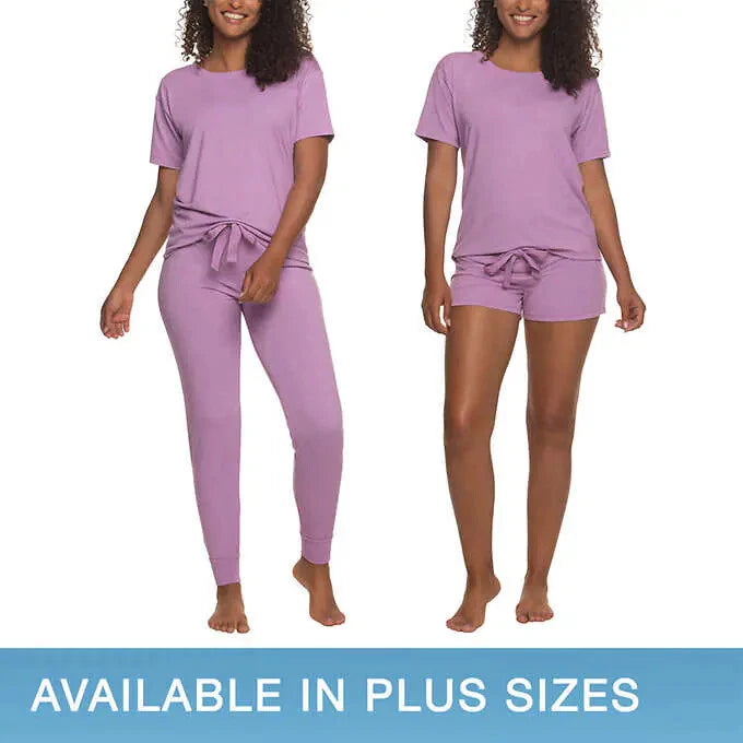 Felina Womens Pajamas 3-Piece Lounge Comfort Waist Soft Lightweight L42