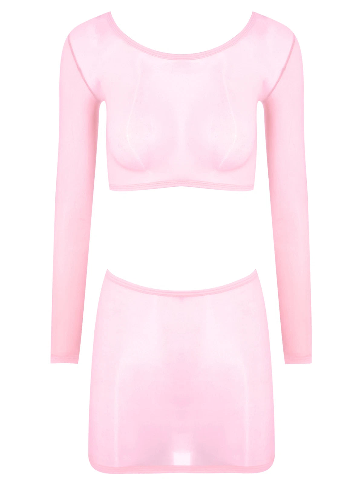 Womens Nightwear Long Sleeve Clubwear Bodycon Outfits Nylon Pajamas Sexy Mini