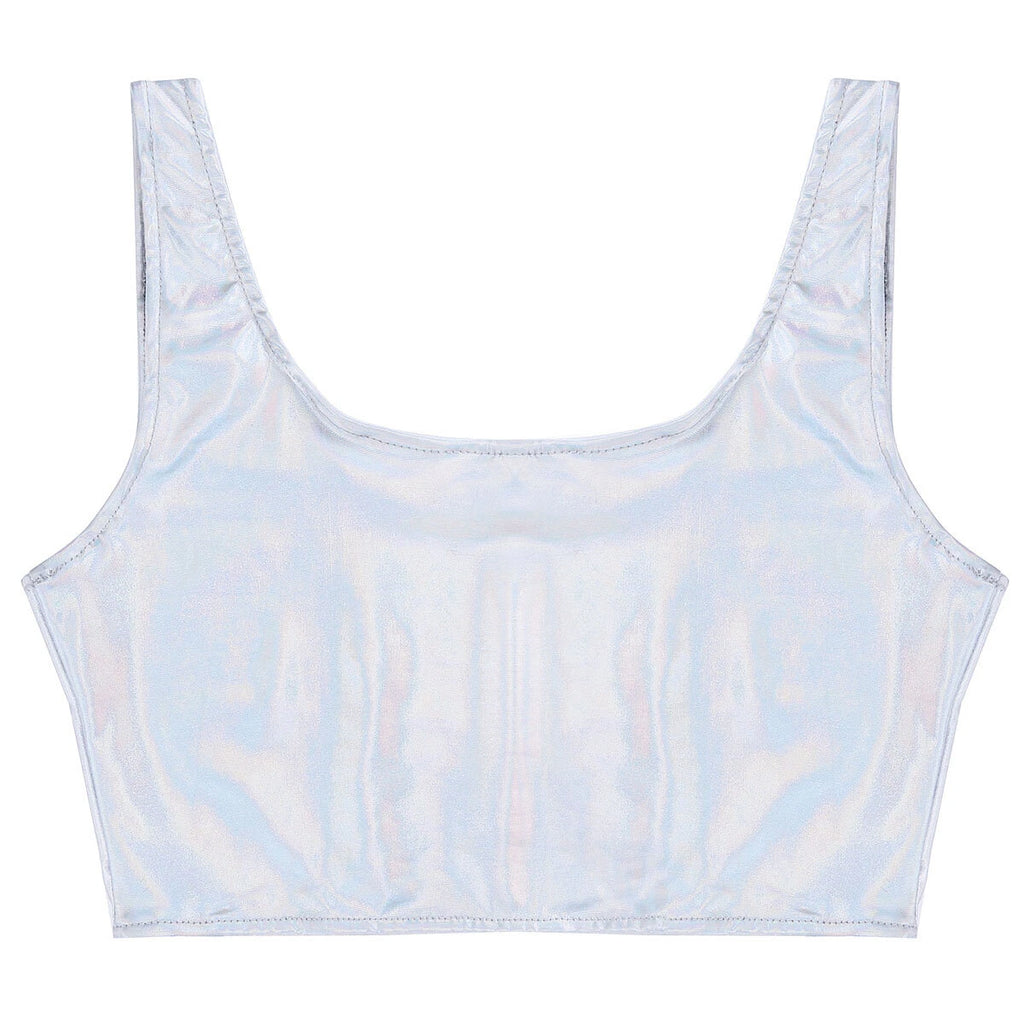 Womens Bar Set Lingerie Romper Underwear Crop Top Sleepwear Patent Leather 2pcs