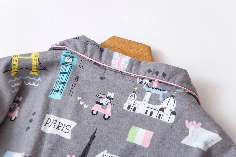 Ladies/Womens 100% Brushed Cotton Pyjamas Set Check Print Button Up Loungewear