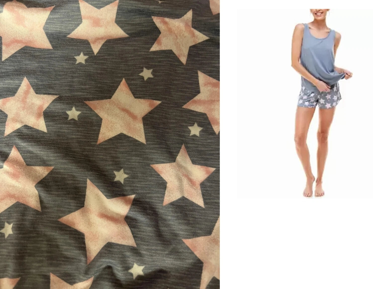 Roudelain Women's Printed Tank Top & Shorts Loungewear Set Tradewinds