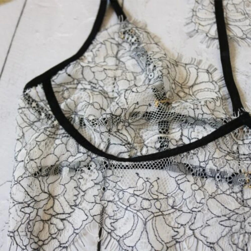 Sexy Lingerie Set Women Push Up Bra Briefs Panties Hollow Underwear Sleepwear