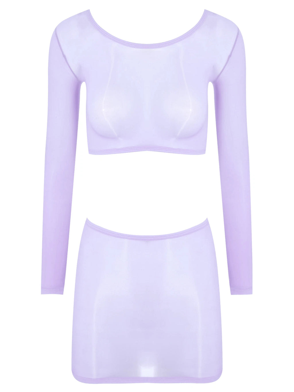 Womens Nightwear Bodycon Clubwear Nylon Outfits Perspective Crop Top Silky Mini