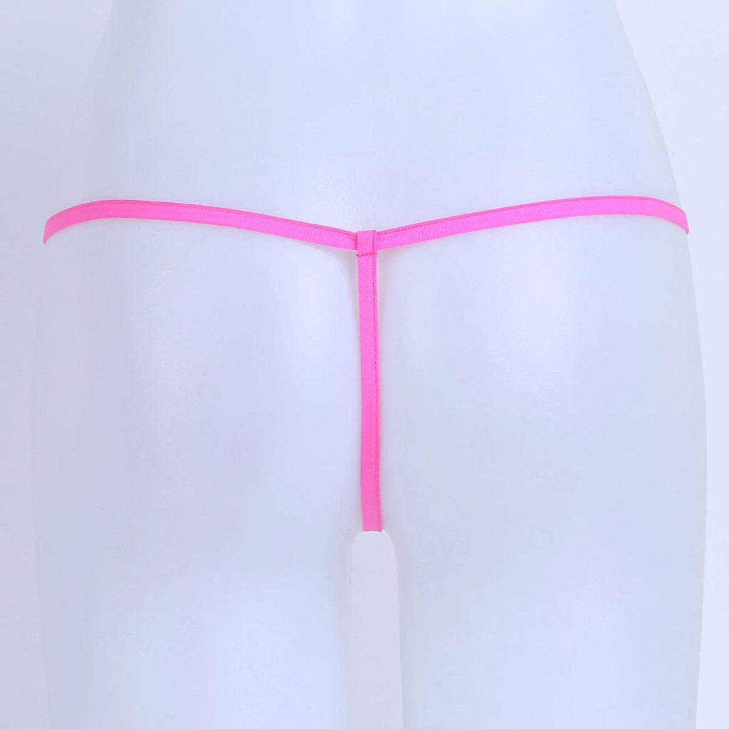 Sexy Womens Nightwear Sheer Lingerie 3 Piece Tights Crop Top T-Back Sleepsuit