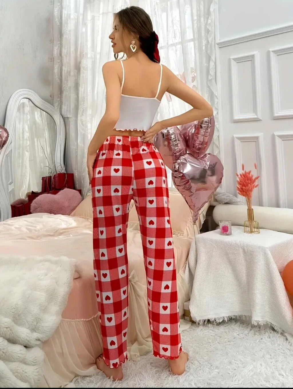 Ladies Long Pyjamas Set 100% Cotton Breathable Soft Elasticated Waistband 8-16