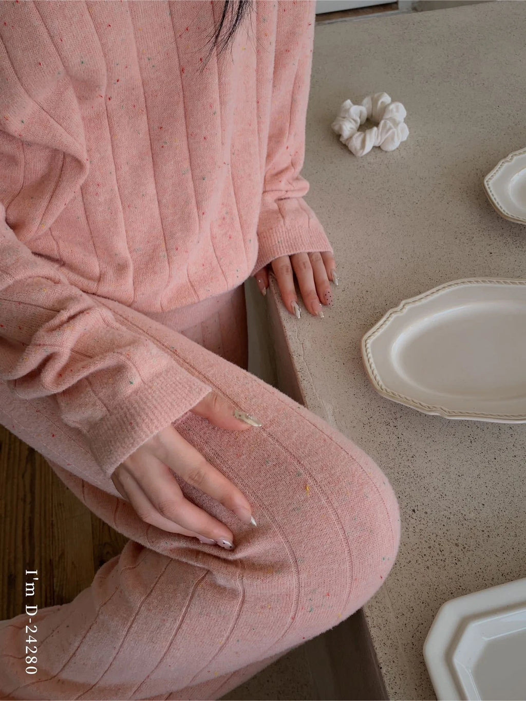 Pajamas Sets Women's Color Yarn Homewear Casual Suit Two-piece Sleep Top+pants