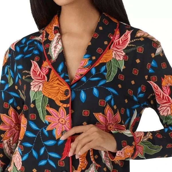 Room Service Ladies' Shawl Collar Full Length Pajama Set J22