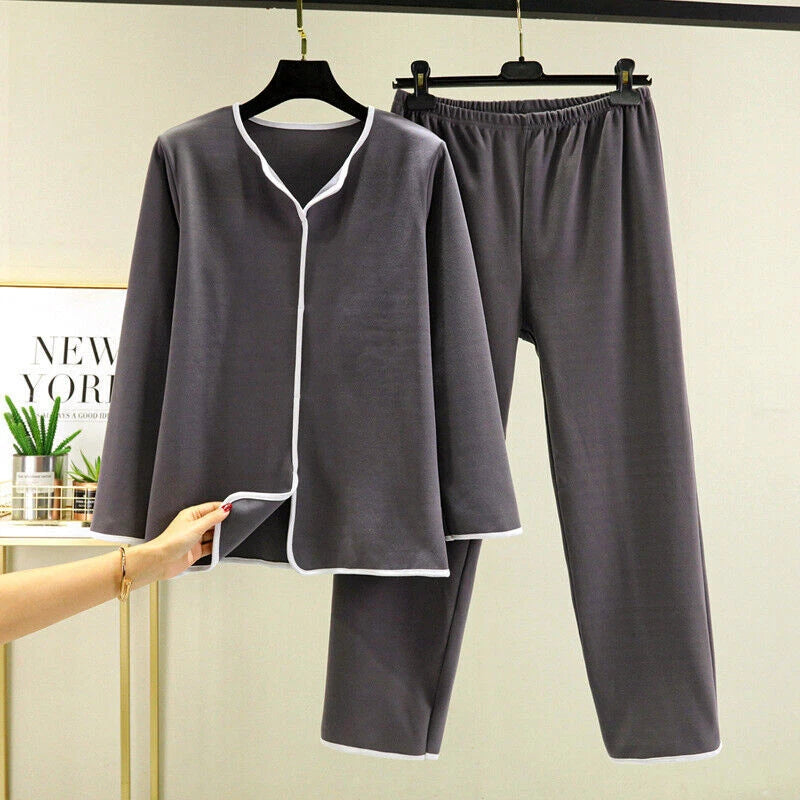 Homewear Spring New Casual Pijama Loose Nightwear Modal Pajamas Set Trouser Suit