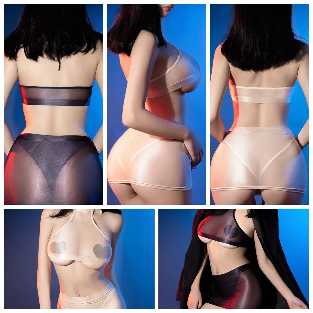 Women Sets Transparent Suits Party Lingerie Low Rise Clubwear Breathable Sexy