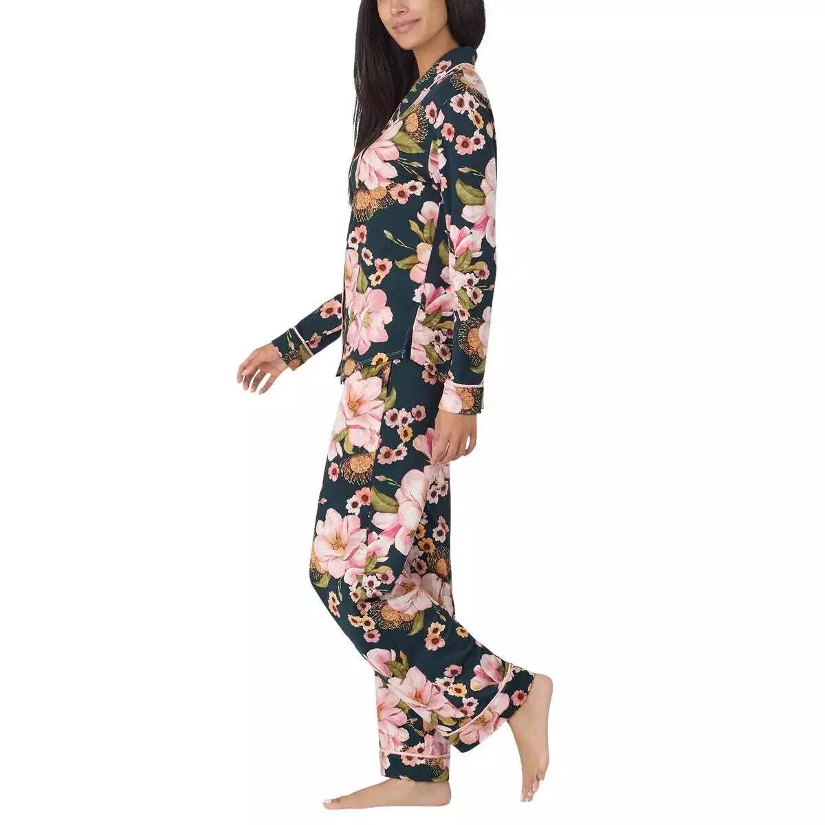 Room Service Ladies' Shawl Collar Full Length Pajama Set J22