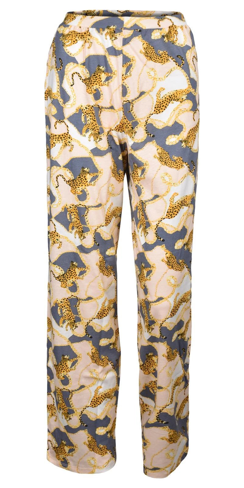 Ladies Pyjama Set Leopard Printed Womens Sleepwear Sleeveless PJS Vest Nightwear