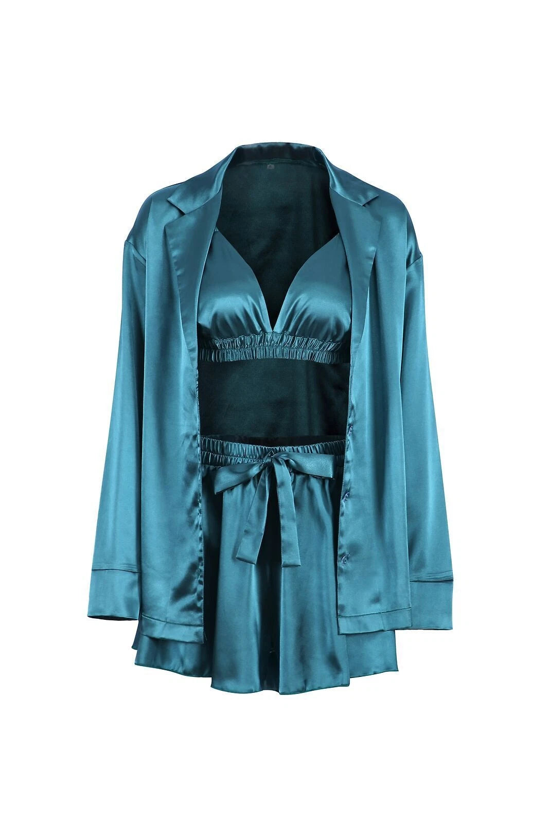 2023 Bathrobe set, women's 3-piece set, pleated robe, women's pajama set
