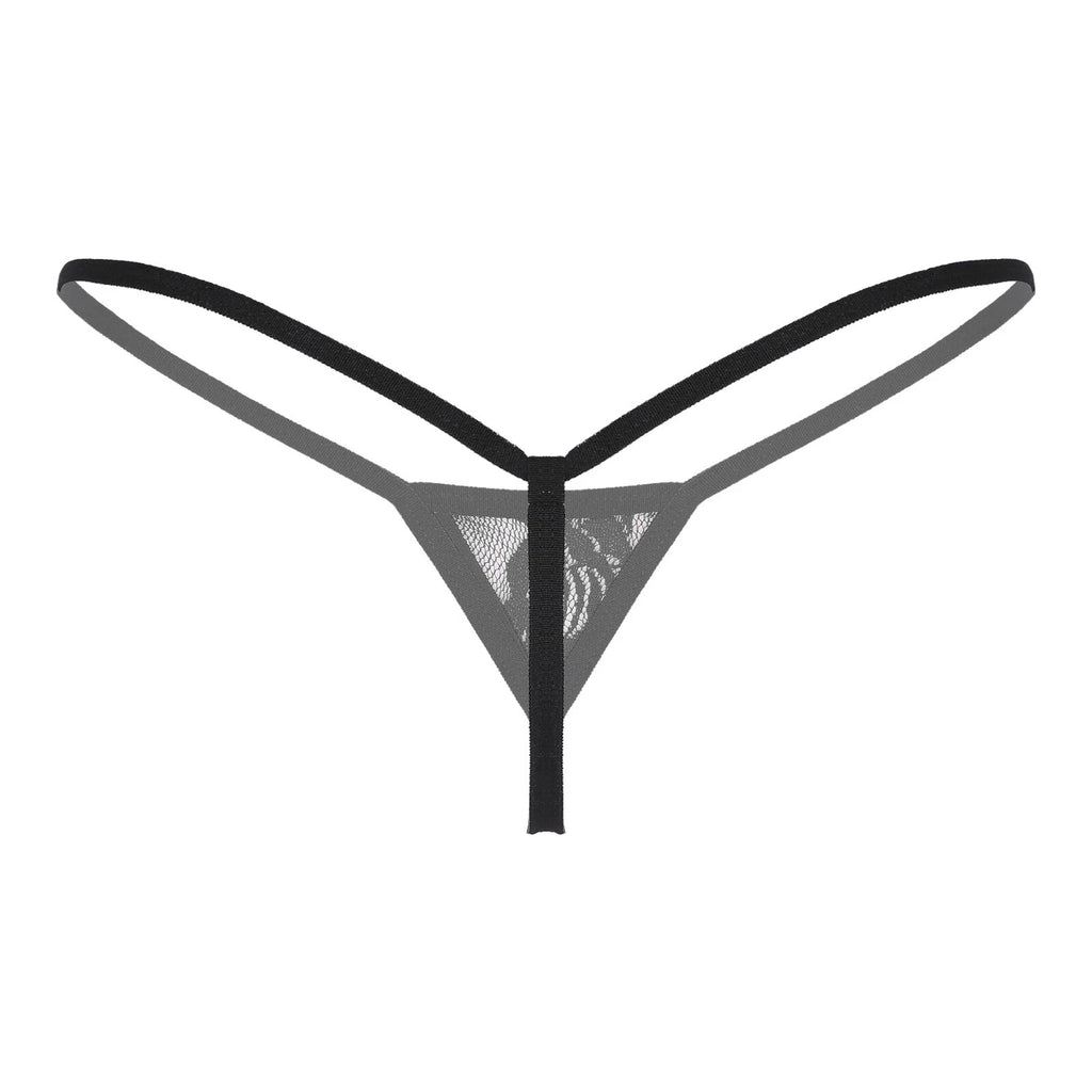 Womens See Through Lingerie Set Sexy Strapless Top  with Thongs Glossy Underwear