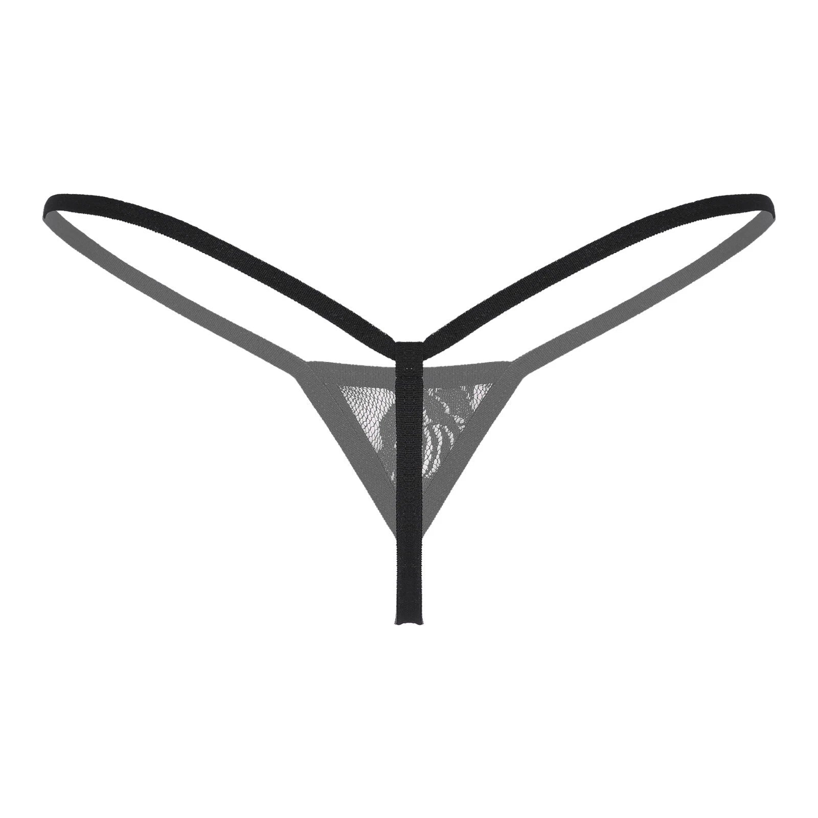 Womens See Through Lingerie Set Sexy Strapless Top  with Thongs Glossy Underwear