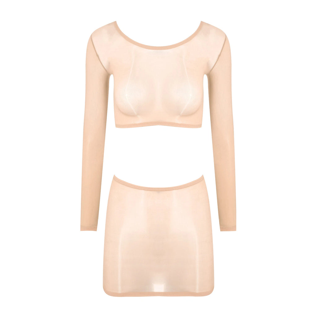 Womens Nightwear Long Sleeve Clubwear Bodycon Outfits Nylon Pajamas Sexy Mini