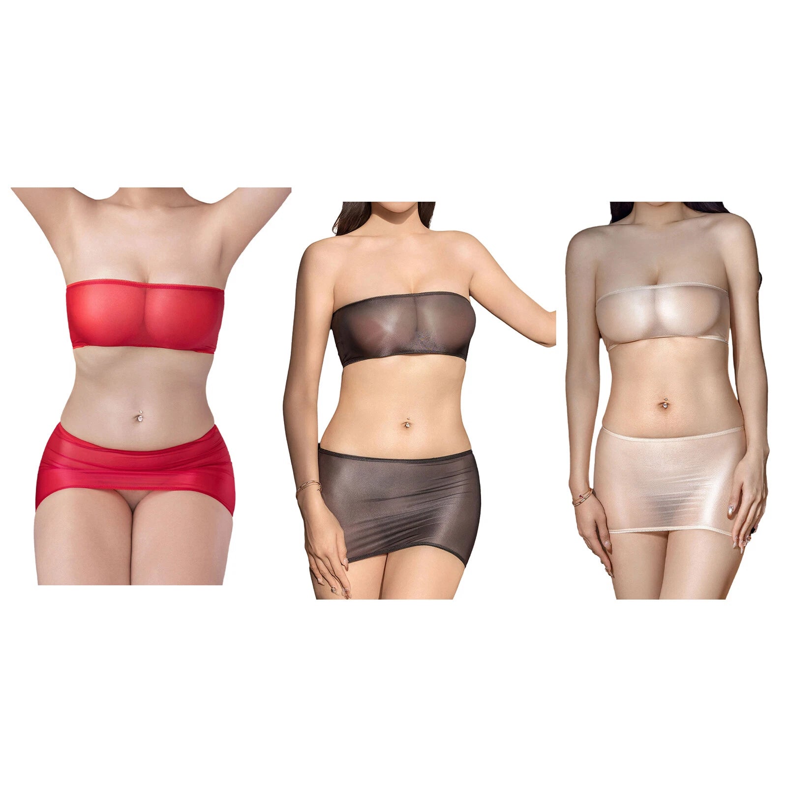 Womens Sets Tube Top Lingerie Mini Nightwear Nightclub Underwear Sexy Babydolls