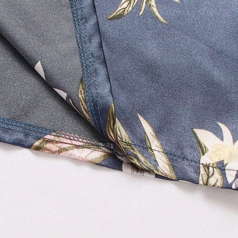 Women Silk Satin Pajamas Set Long Sleeve Button-Down Sleepwear Loungewear Charm