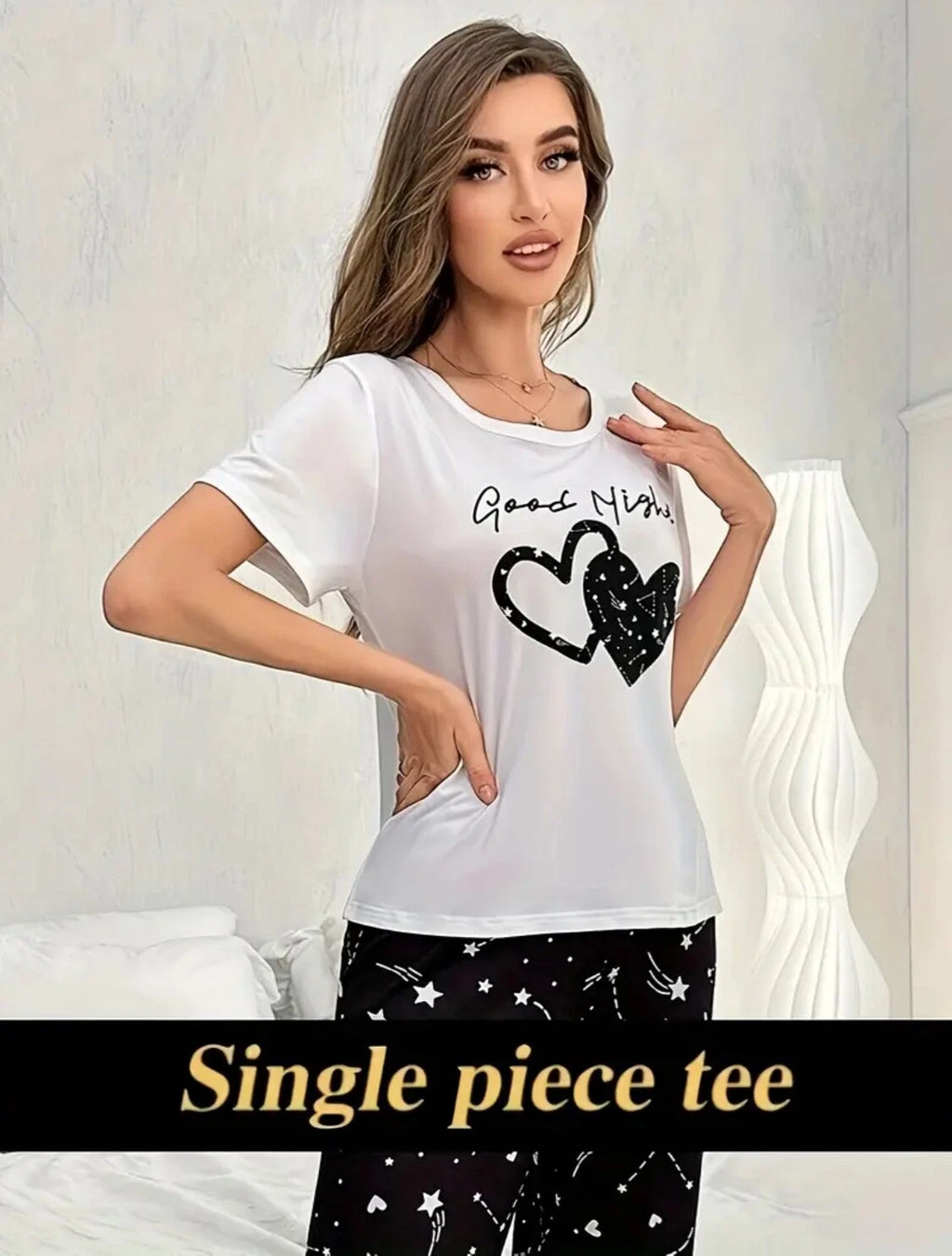 Ladies Long Pyjamas Set 100% Cotton Breathable Soft Elasticated Waistband 8-16