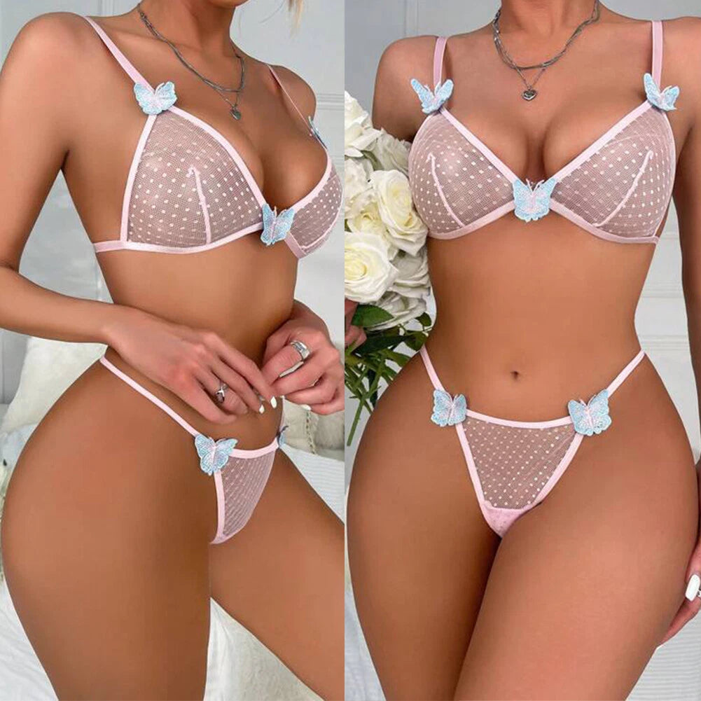 Sexy Lingerie Womens See Through Sheer Babydoll Sleepwear Nightwear Tops&Panties