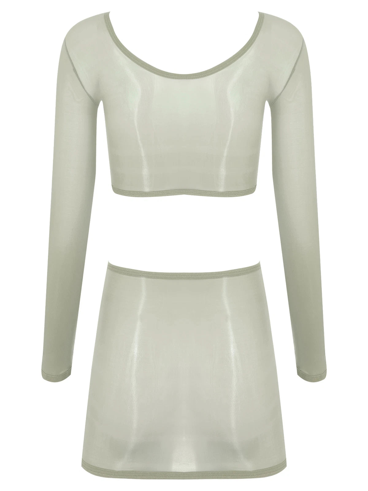 Womens Outfits Breathable Clubwear Long Sleeve Nightwear Nylon Lingerie Silky