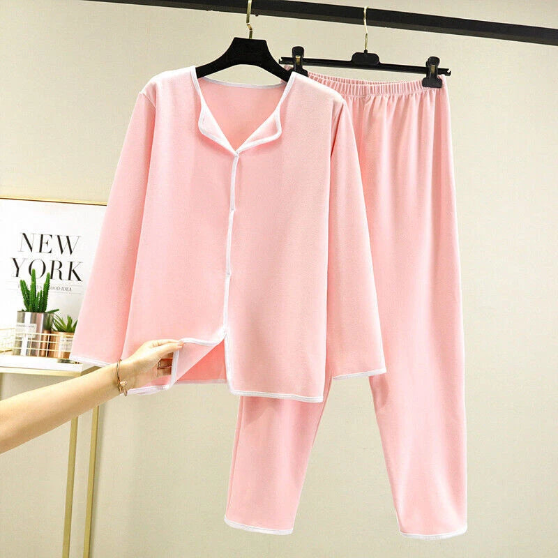 Homewear Spring New Casual Pijama Loose Nightwear Modal Pajamas Set Trouser Suit